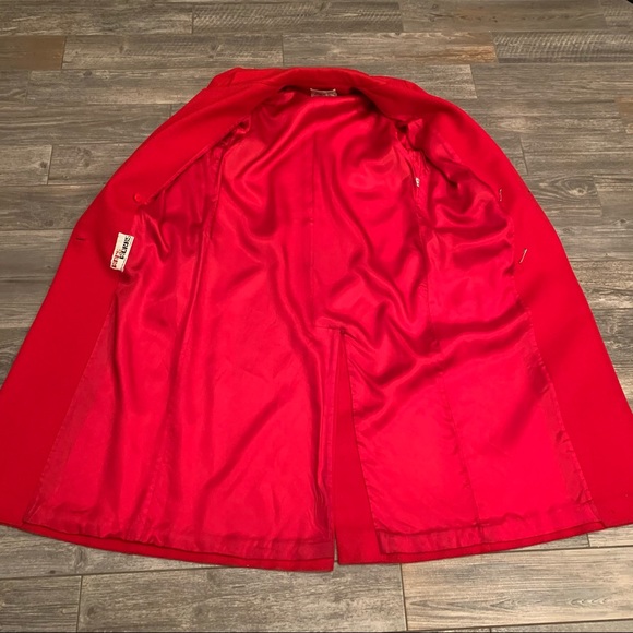 Wacs Works VTG Long Red Vintage Coat Jacket Long Length  M Medium USA - Picture 7 of 14
